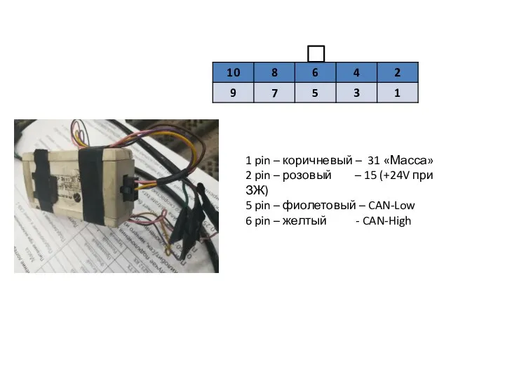 1 pin – коричневый – 31 «Масса» 2 pin – розовый –