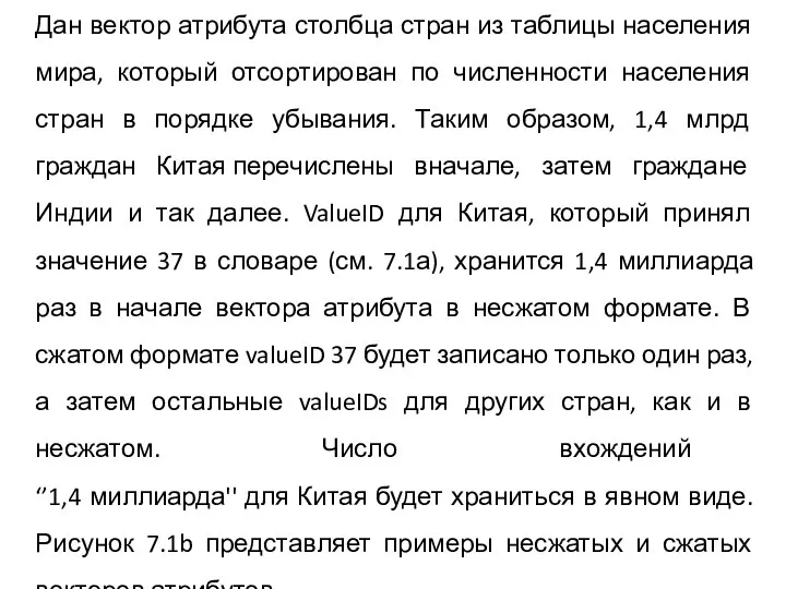 Дан вектор атрибута столбца стран из таблицы населения мира, который отсортирован по