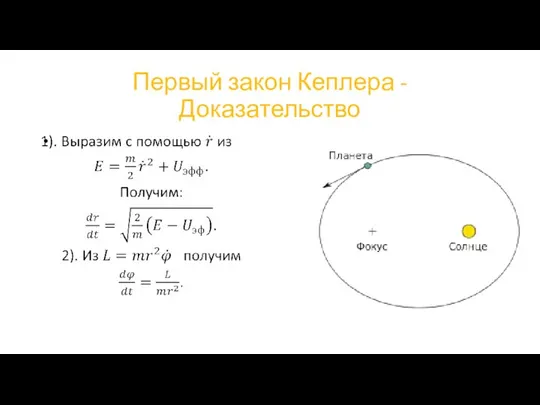 Первый закон Кеплера - Доказательство