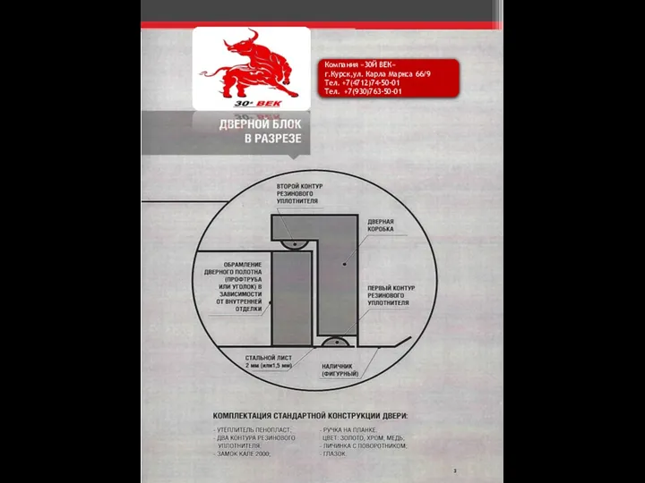 Компания «30Й ВЕК» г.Курск,ул. Карла Маркса 66/9 Тел. +7(4712)74-50-01 Тел. +7(930)763-50-01