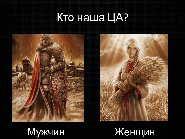 Кто наша ЦА? Мужчина Женщина