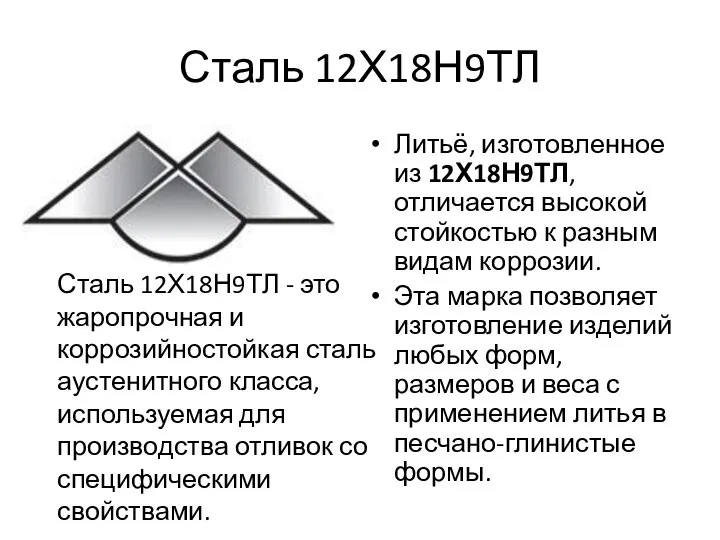 Сталь 12Х18Н9ТЛ Литьё, изготовленное из 12Х18Н9ТЛ, отличается высокой стойкостью к разным видам