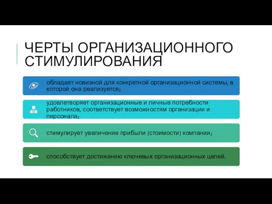 ЧЕРТЫ ОРГАНИЗАЦИОННОГО СТИМУЛИРОВАНИЯ