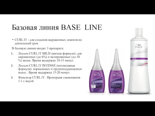 Базовая линия BASE LINE CURL IT - для создания выраженных локонов на