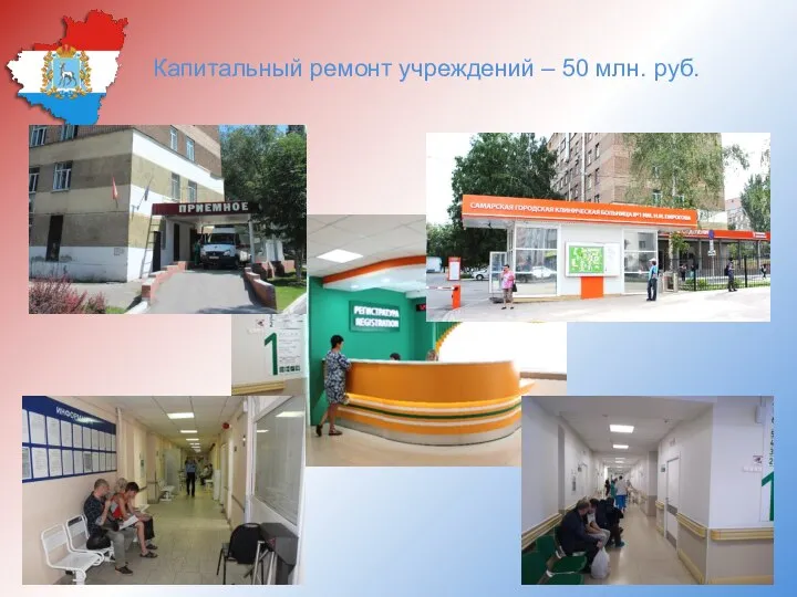 Капитальный ремонт учреждений – 50 млн. руб.