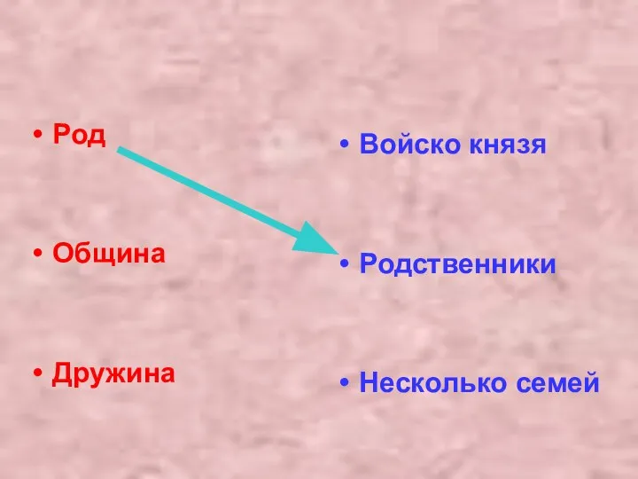 Род Община Дружина Войско князя Родственники Несколько семей