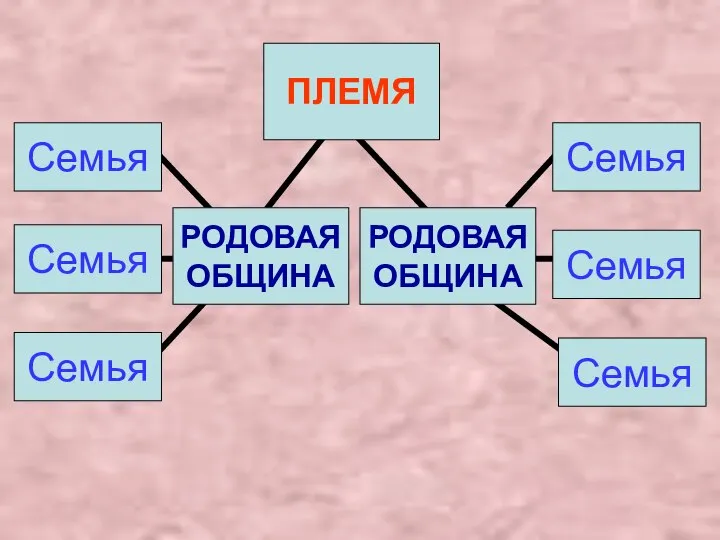 РОДОВАЯ ОБЩИНА Семья РОДОВАЯ ОБЩИНА Семья Семья Семья Семья Семья ПЛЕМЯ