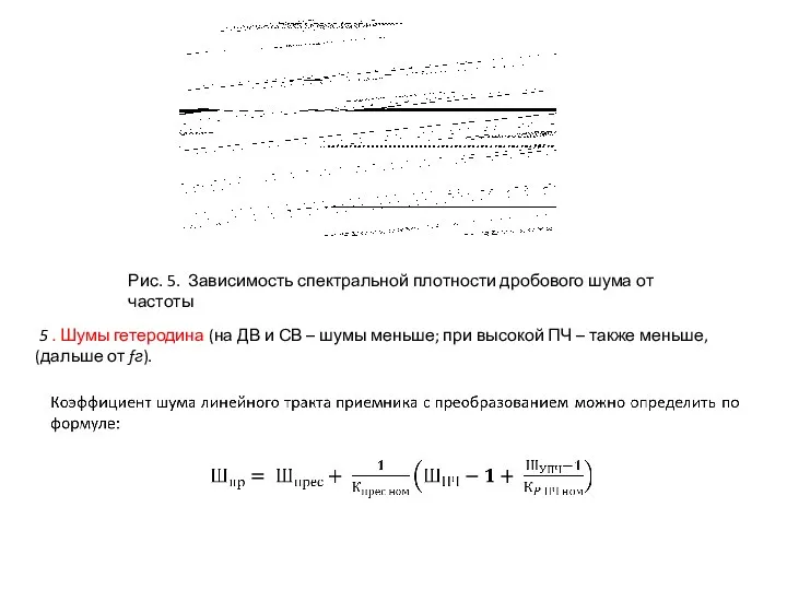 5 . Шумы гетеродина (на ДВ и СВ – шумы меньше; при