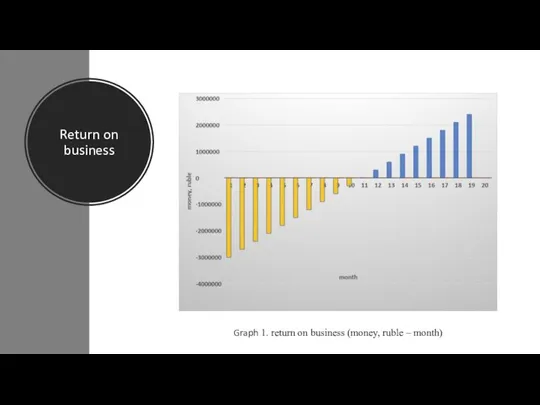 Return on business Graph 1. return on business (money, ruble – month)