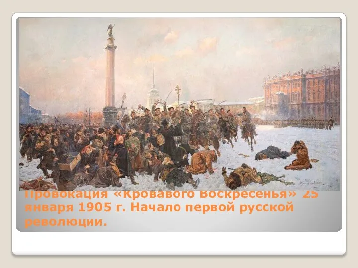 Провокация «Кровавого Воскресенья» 25 января 1905 г. Начало первой русской революции.