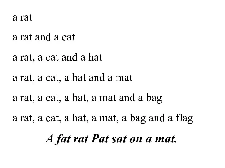 a rat a rat and a cat a rat, a cat and