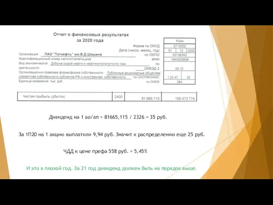 За 1П20 на 1 акцию выплатили 9,94 руб. Значит к распределению еще