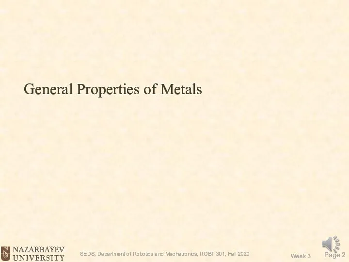 General Properties of Metals