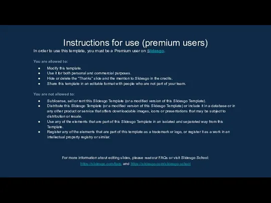 Instructions for use (premium users) In order to use this template, you