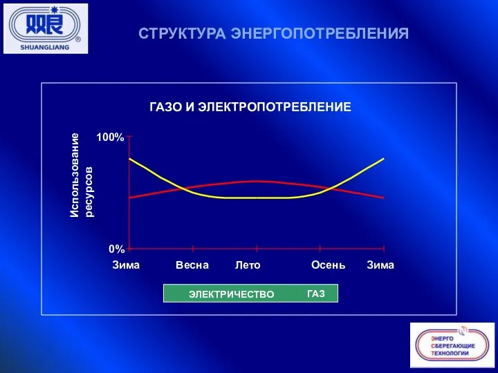 СТРУКТУРА ЭНЕРГОПОТРЕБЛЕНИЯ ГАЗО И ЭЛЕКТРОПОТРЕБЛЕНИЕ ГАЗ ЭЛЕКТРИЧЕСТВО