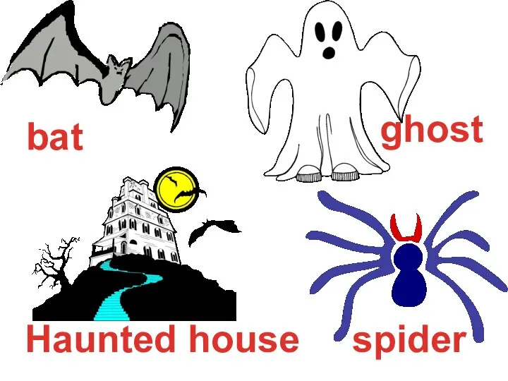 Haunted house spider bat ghost