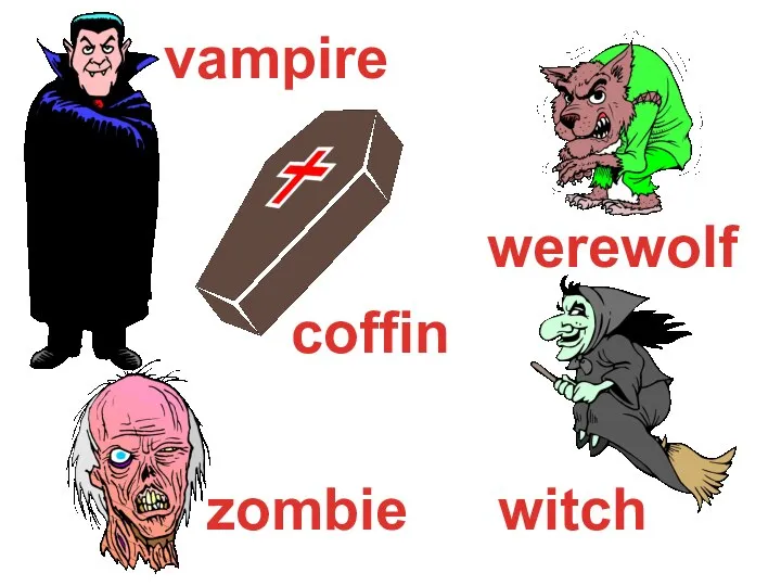 witch werewolf vampire coffin zombie