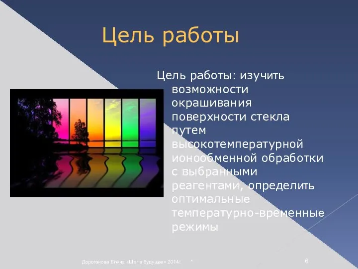 * Дороганова Елена «Шаг в будущее» 2014г. Цель работы Цель работы: изучить