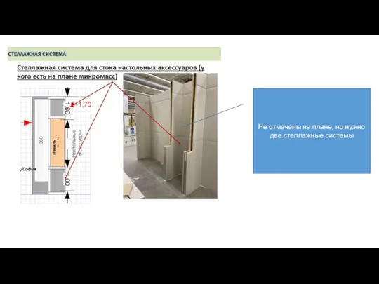 Не отмечены на плане, но нужно две стеллажные системы