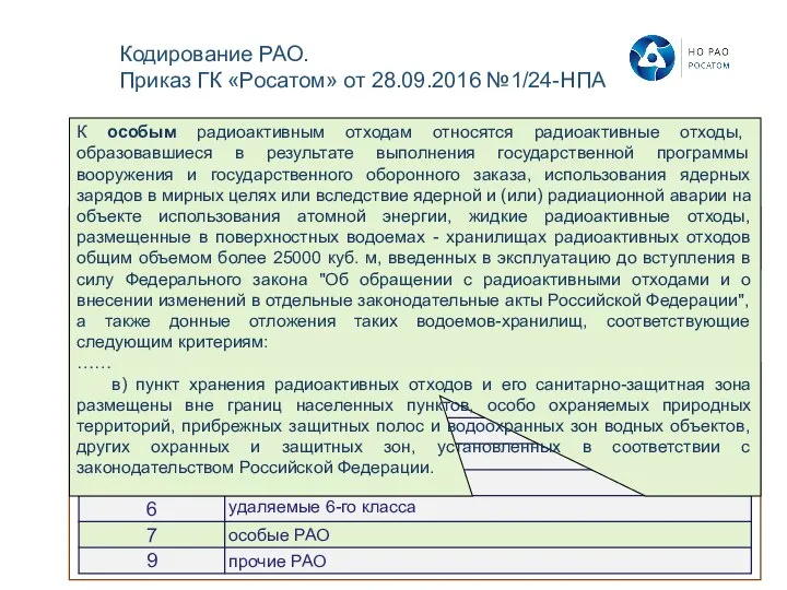 Код РАО состоит из 9 (девяти) числовых фасет («символов»). Код РАО: Х