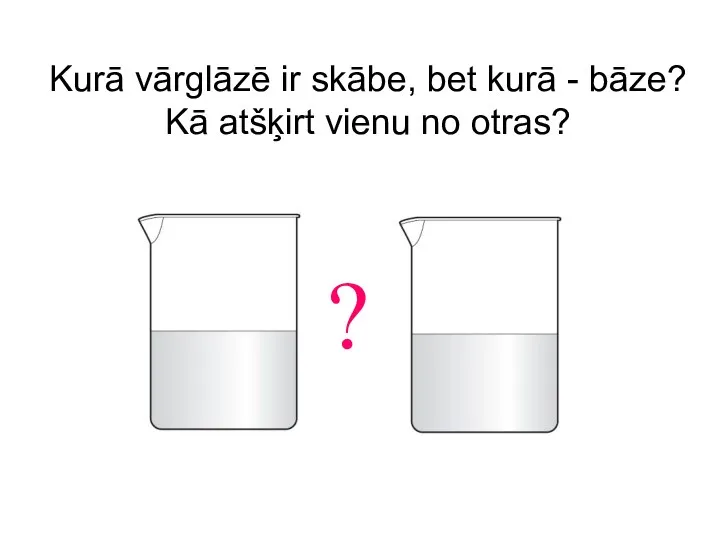 Kurā vārglāzē ir skābe, bet kurā - bāze? Kā atšķirt vienu no otras? ?