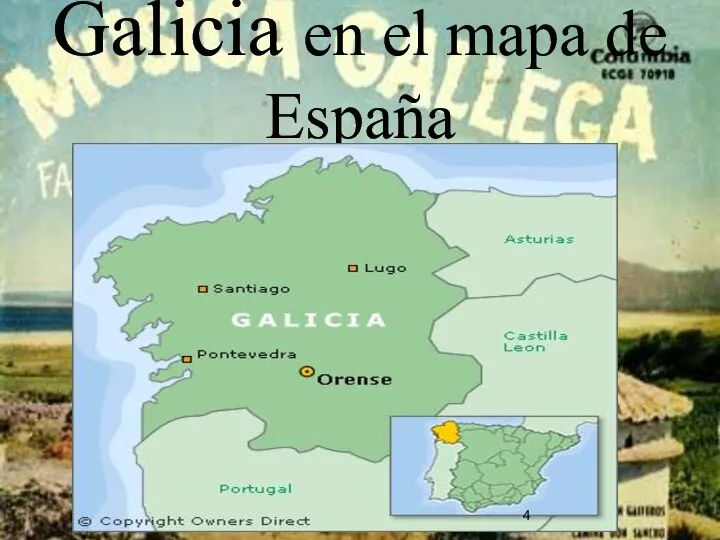 Galicia en el mapa de España