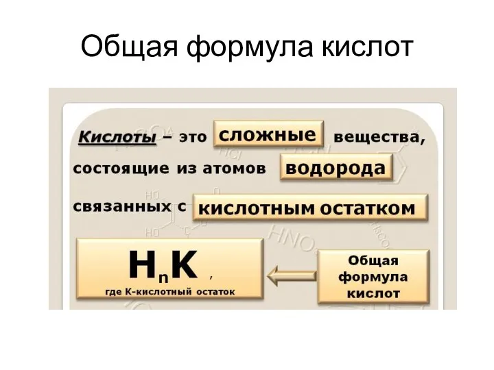 Общая формула кислот