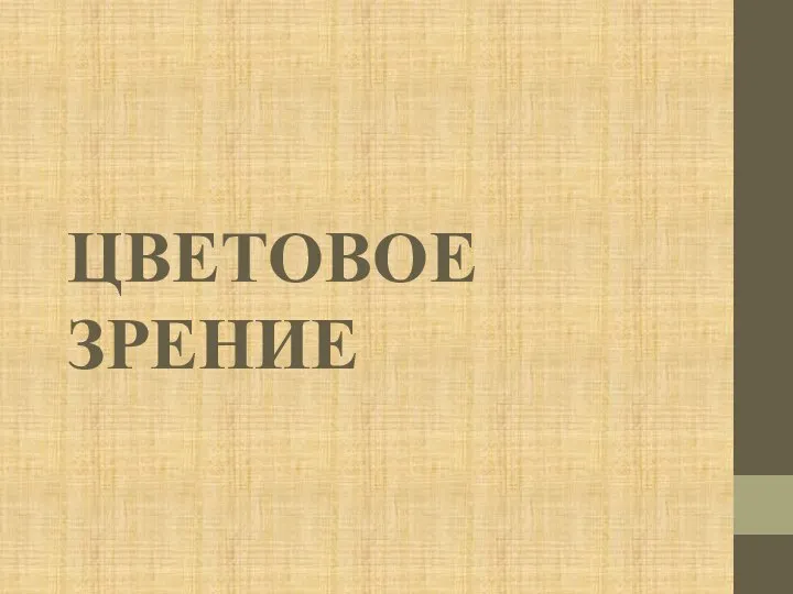 ЦВЕТОВОЕ ЗРЕНИЕ