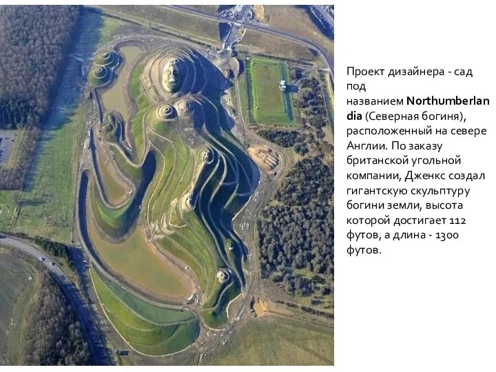 Проект дизайнера - сад под названием Northumberlandia (Северная богиня), расположенный на севере