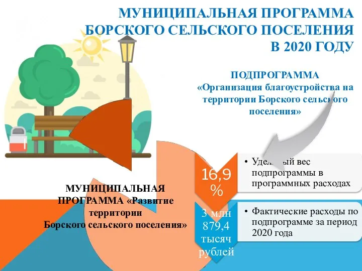 МУНИЦИПАЛЬНАЯ ПРОГРАММА БОРСКОГО СЕЛЬСКОГО ПОСЕЛЕНИЯ В 2020 ГОДУ ПОДПРОГРАММА «Организация благоустройства на