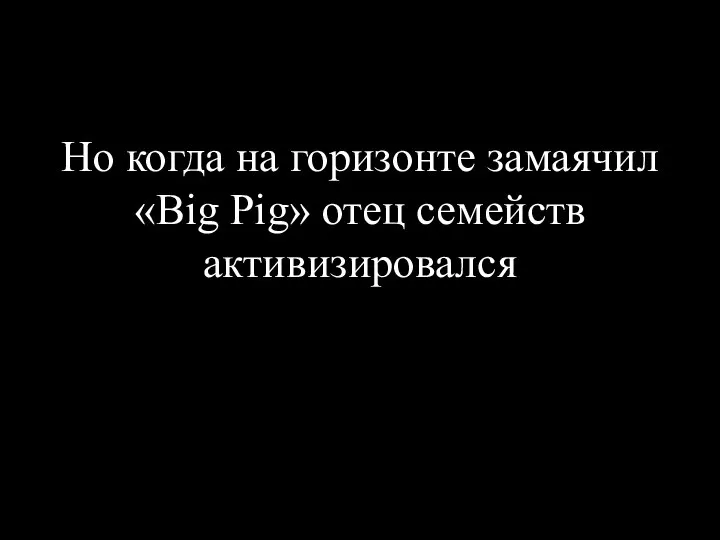 Но когда на горизонте замаячил «Big Pig» отец семейств активизировался