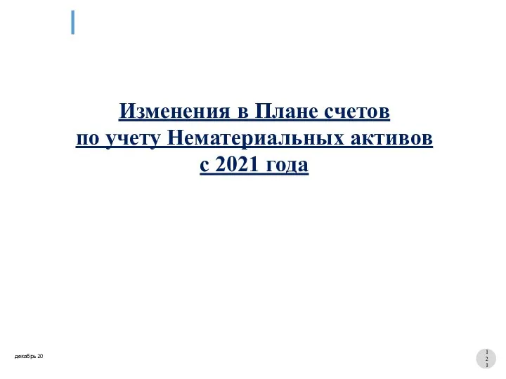 Изменения в Плане счетов по учету Нематериальных активов с 2021 года