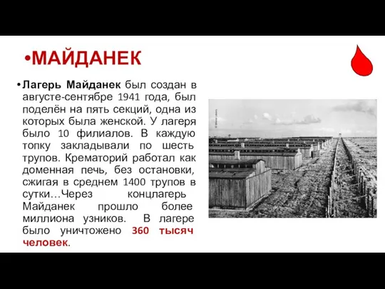 Лагерь Майданек был создан в августе-сентябре 1941 года, был поделён на пять