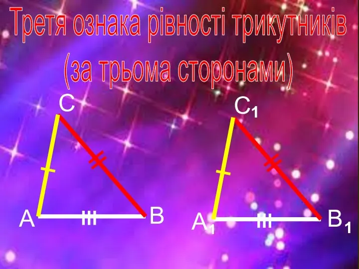 Третя ознака рівності трикутників (за трьома сторонами)