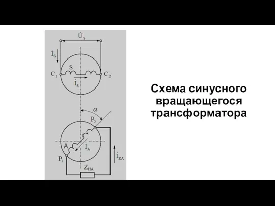 Схема синусного вращающегося трансформатора