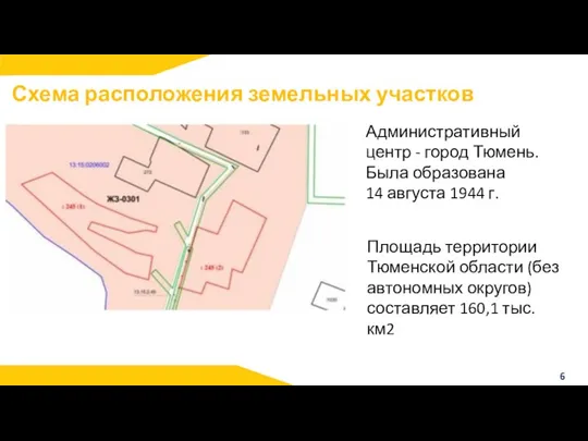 Схема расположения земельных участков 6 Административный центр - город Тюмень. Была образована