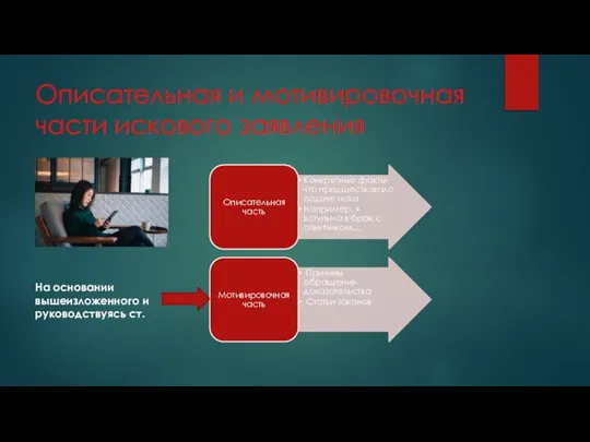 Описательная и мотивировочная части искового заявления На основании вышеизложенного и руководствуясь ст.