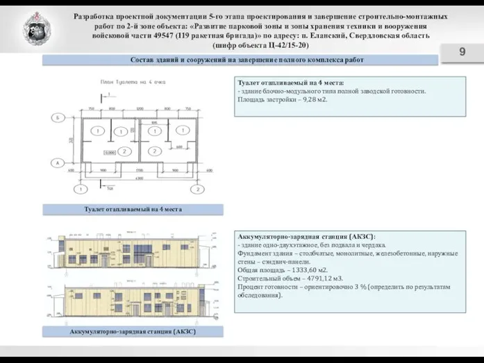 Разработка проектной документации 5-го этапа проектирования и завершение строительно-монтажных работ по 2-й