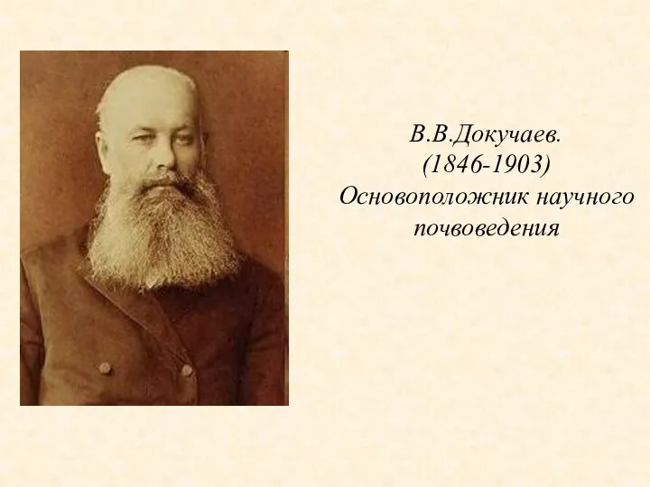 В.В.Докучаев. (1846-1903) Основоположник научного почвоведения