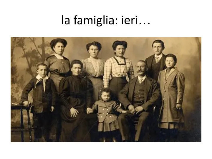 la famiglia: ieri…