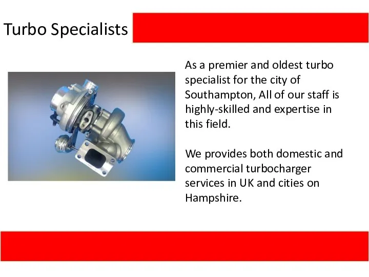 Turbo Specialists As a premier and oldest turbo specialist for the city