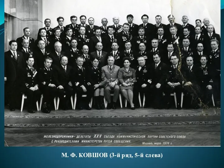 М. Ф. КОВШОВ (3-й ряд, 5-й слева)