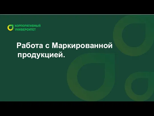 Работа с Маркированной продукцией.