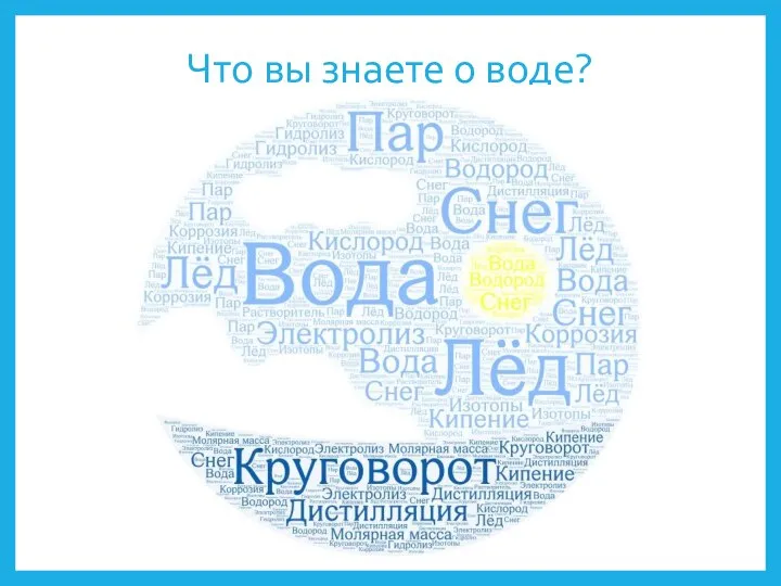 Что вы знаете о воде?