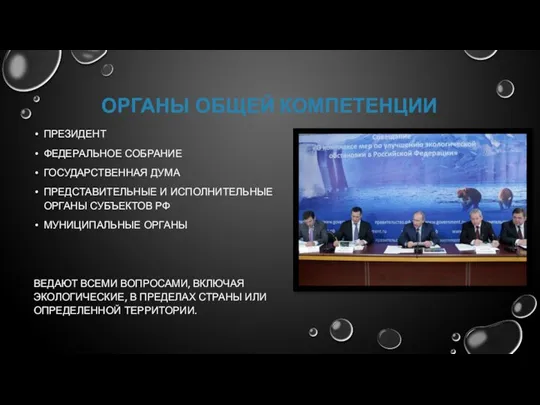 ОРГАНЫ ОБЩЕЙ КОМПЕТЕНЦИИ ПРЕЗИДЕНТ ФЕДЕРАЛЬНОЕ СОБРАНИЕ ГОСУДАРСТВЕННАЯ ДУМА ПРЕДСТАВИТЕЛЬНЫЕ И ИСПОЛНИТЕЛЬНЫЕ ОРГАНЫ