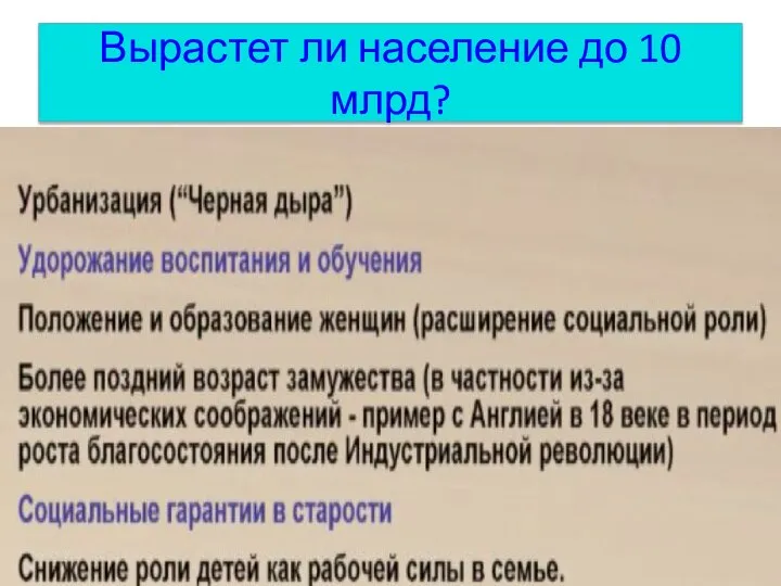 Вырастет ли население до 10 млрд?