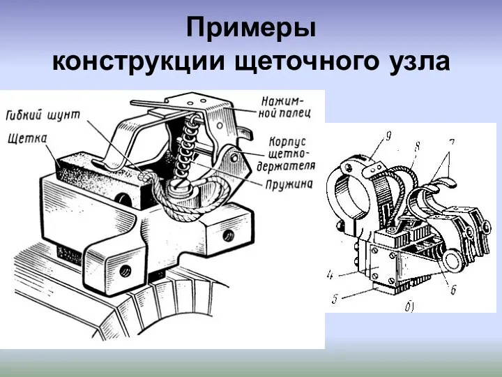 Примеры конструкции щеточного узла