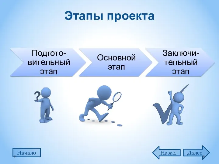 Далее Назад Начало Этапы проекта