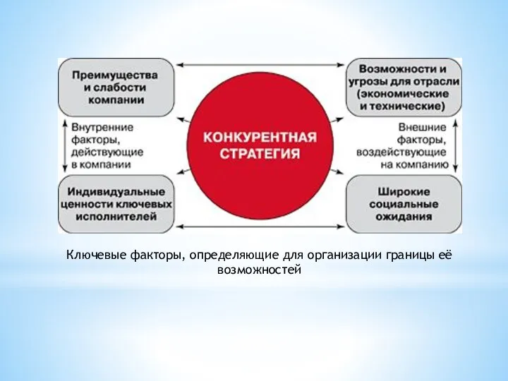 Ключевые факторы, определяющие для организации границы её возможностей