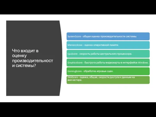 Что входит в оценку производительности системы?